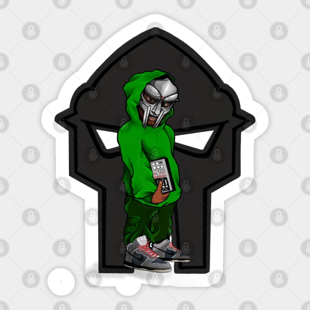 MF DOOM T'shirt ''double team you with them emu' Sticker by Metal fabrics